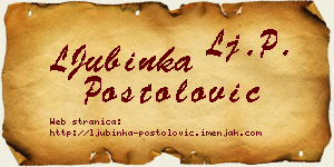 LJubinka Postolović vizit kartica